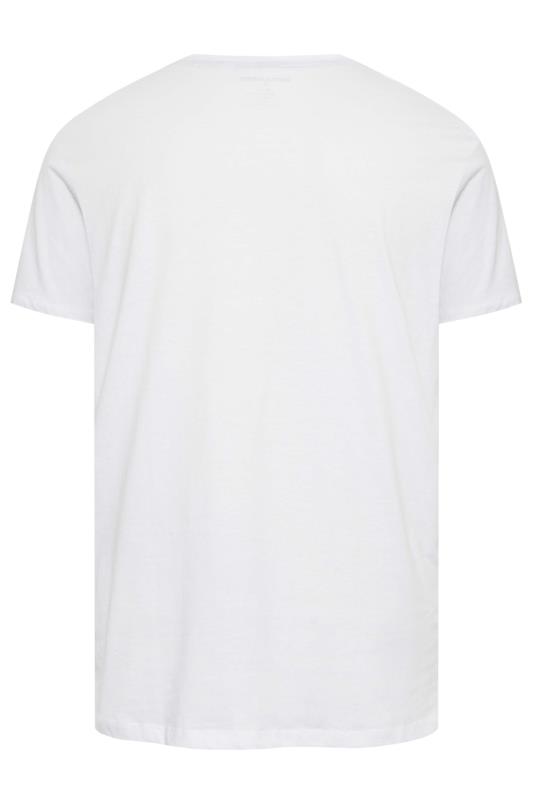 JACK & JONES Big & Tall White Printed Crew Neck T-Shirt | BadRhino 4