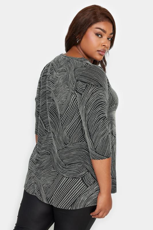 YOURS Plus Size Silver Swirl Print Swing Top | Yours Clothing 4