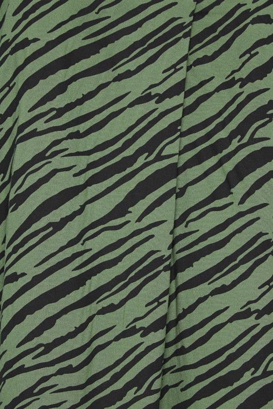 YOURS Plus Size Green Zebra Print Pleat Front Blouse | Yours Clothing 5