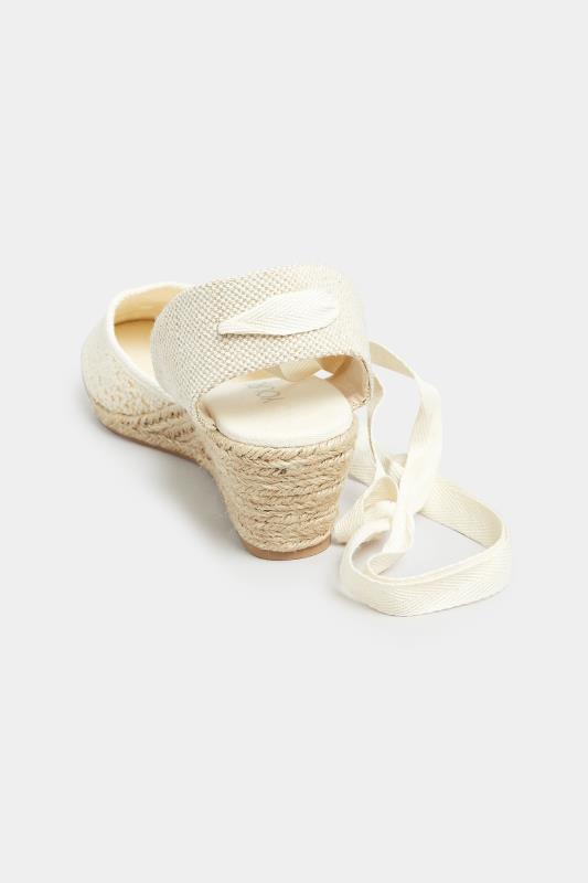 White Crochet Lace Up Espadrille Wedges In Wide E Fit & Extra Wide EEE Fit | Yours Clothing 4