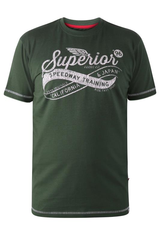D555 Big & Tall Green 'Superior Speedway' Printed T-Shirt | BadRhino 2