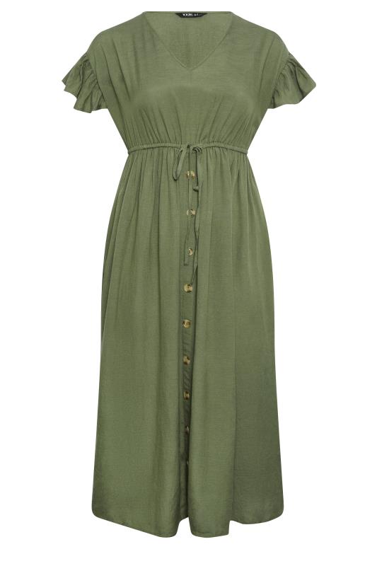 YOURS Plus Size Khaki Green Maxi Dress | Yours Clothing 6