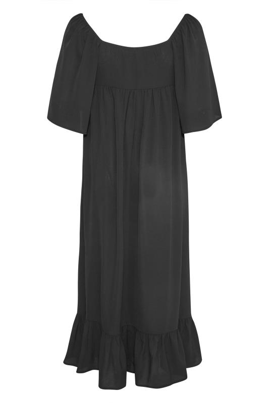 LIMITED COLLECTION Curve Black Ruched Angel Sleeve Dress 7
