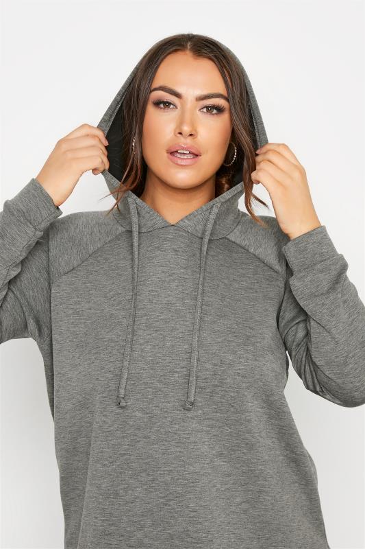 Plus Size Grey Side Split Hoodie | Yours Clothing 4