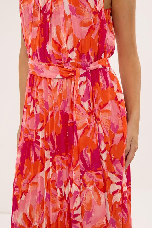 STAR Pink Blurred Floral Pleated Dress | StarByJM 4