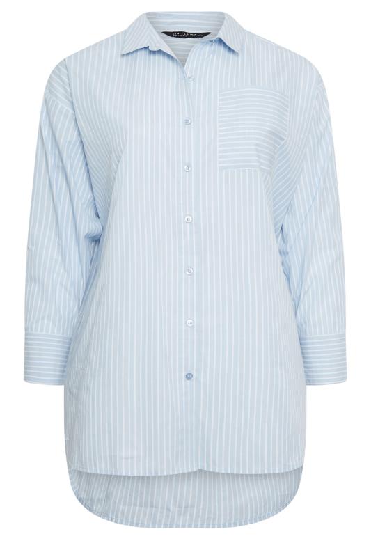 LIMITED COLLECTION Plus Size Blue & White Striped Shirt | Yours Clothing 7