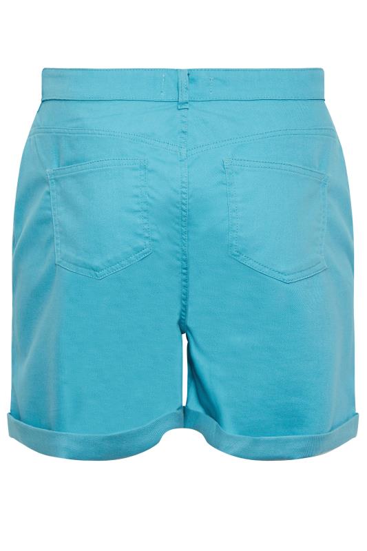 YOURS Plus Size Aqua Blue MOM Denim Shorts | Yours Clothing 7