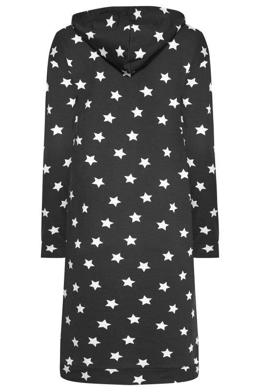 LTS Tall Black Star Print Hoodie Dress 7