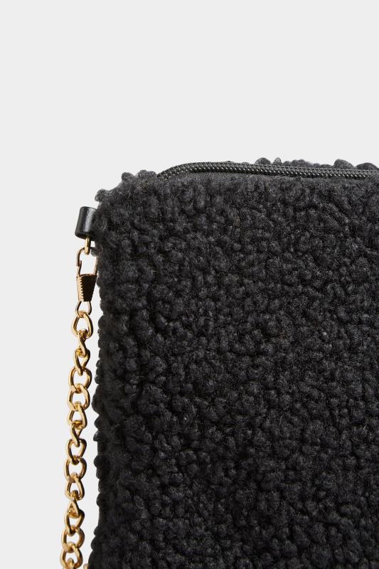 Plus Size Black Shearling Teddy Bag | Yours Clothing 6