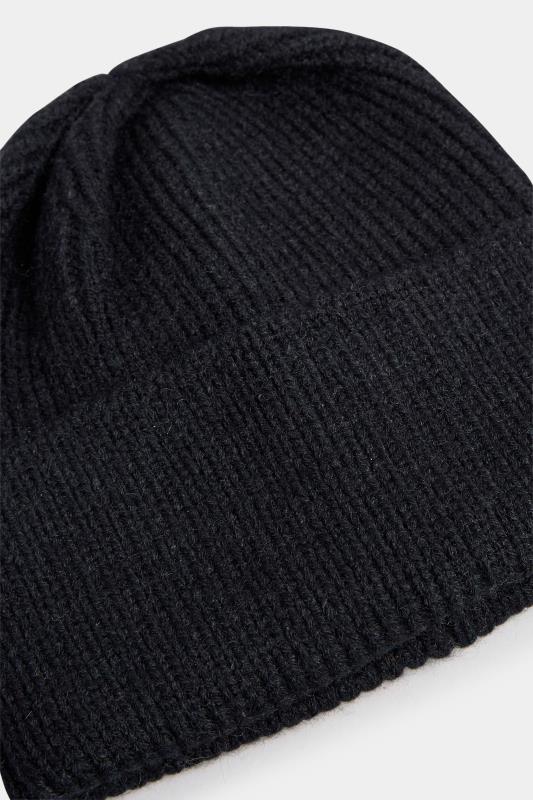 Black Knitted Beanie Hat | Yours Clothing 2