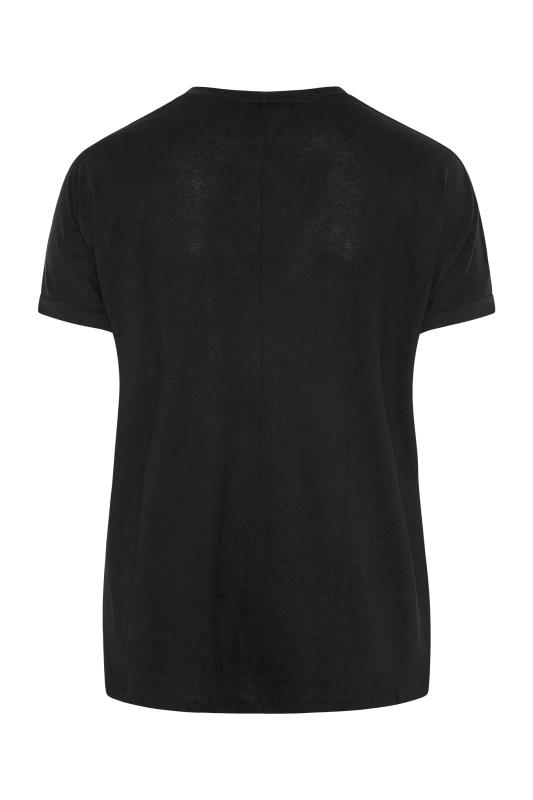 Plus Size Black Sequin Embellished T-Shirt | Yours Clothing 7