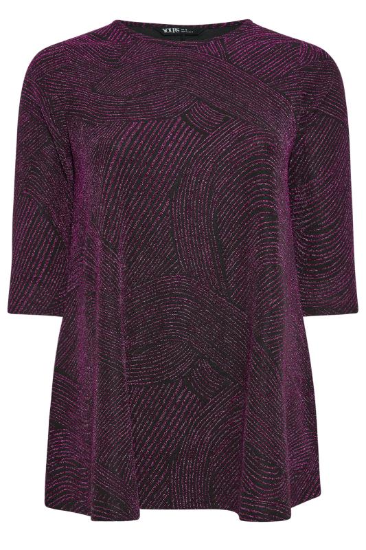 YOURS Plus Size Purple Swirl Print Swing Top | Yours Clothing 7