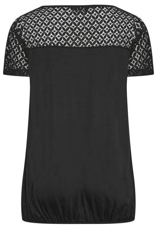 YOURS Curve Plus Size Hot Pink Lace Sleeve T-Shirt | Yours Clothing  7