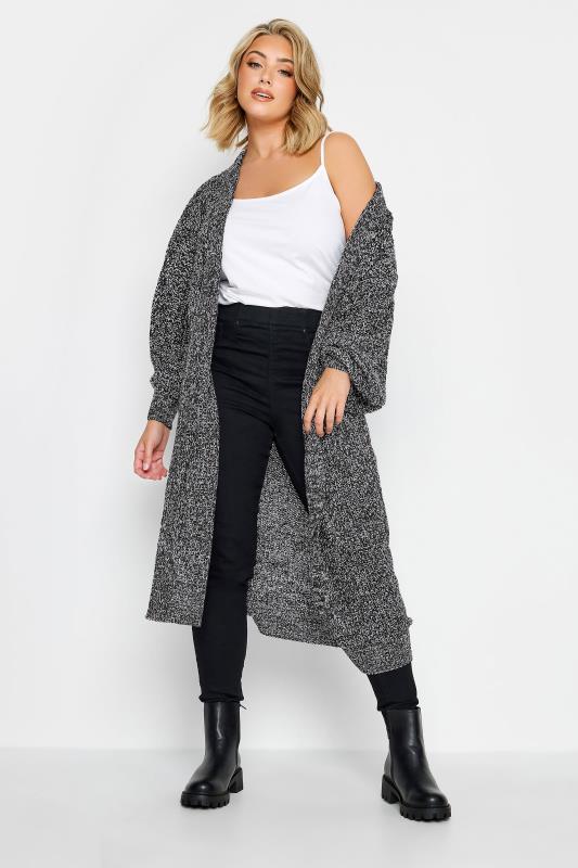Plus Size Curve Black Twist Longline Hooded Cardigan | Yours Clothing 3