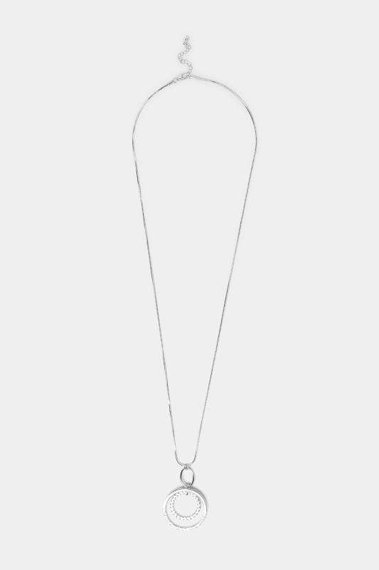 Silver Rope Pendant Long Necklace | Yours Clothing 2