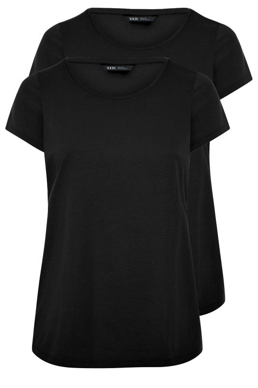 YOURS 2 PACK Plus Size Black Core T-Shirts | Yours Clothing 6