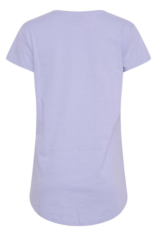 LTS Tall Women's Purple Broderie Anglaise Cotton T-Shirt | Yours Clothing 7