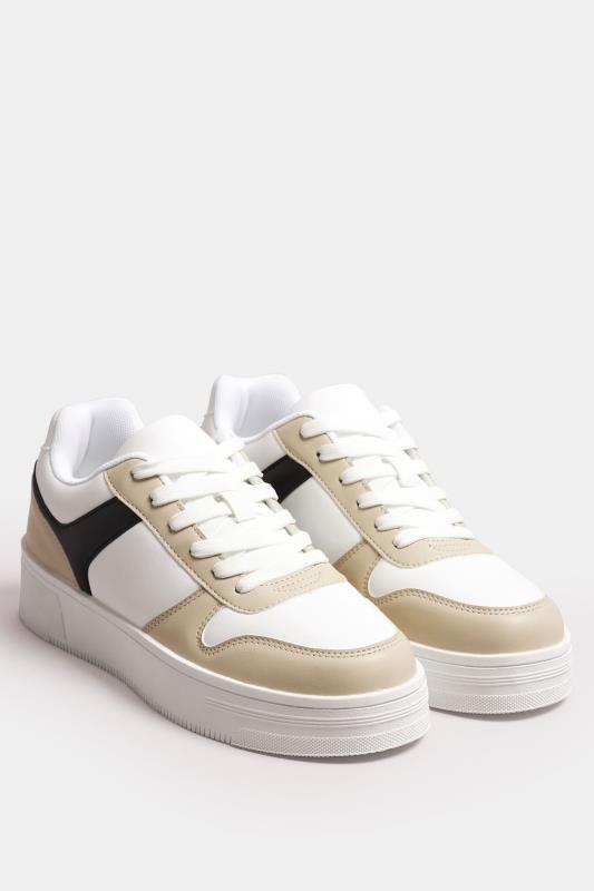White Contrast Chunky Trainers In Extra Wide EEE Fit | Yours Clothing  2