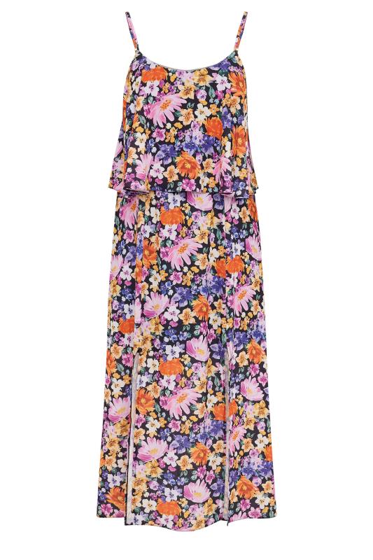 Plus Size  YOURS LONDON Curve Black Floral Print Overlay Maxi Dress