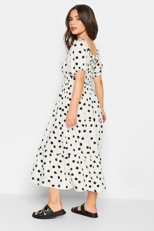 PixieGirl White Polka Dot Puff Sleeve Maxi Dress | PixieGirl 3