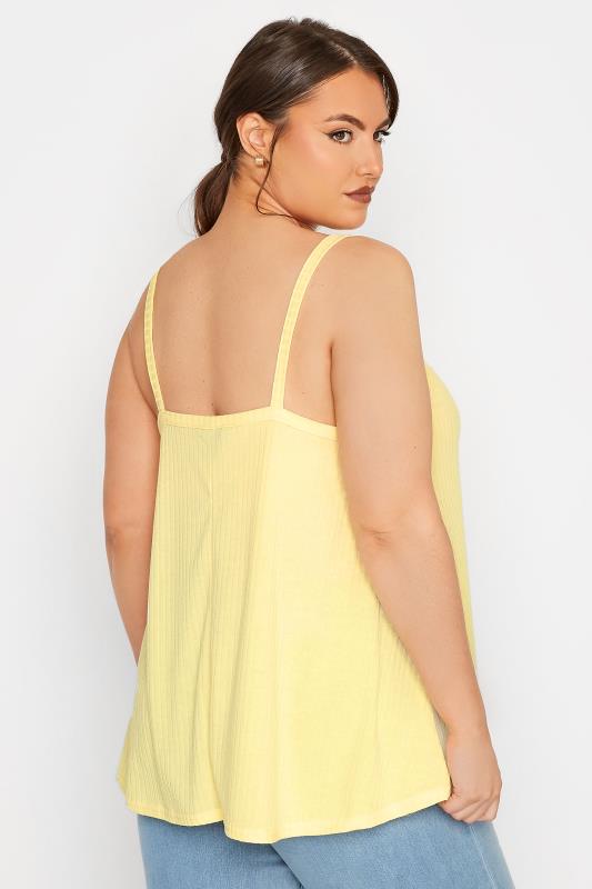 LIMITED COLLECTION Curve Lemon Yellow Ribbed Swing Cami Top 3