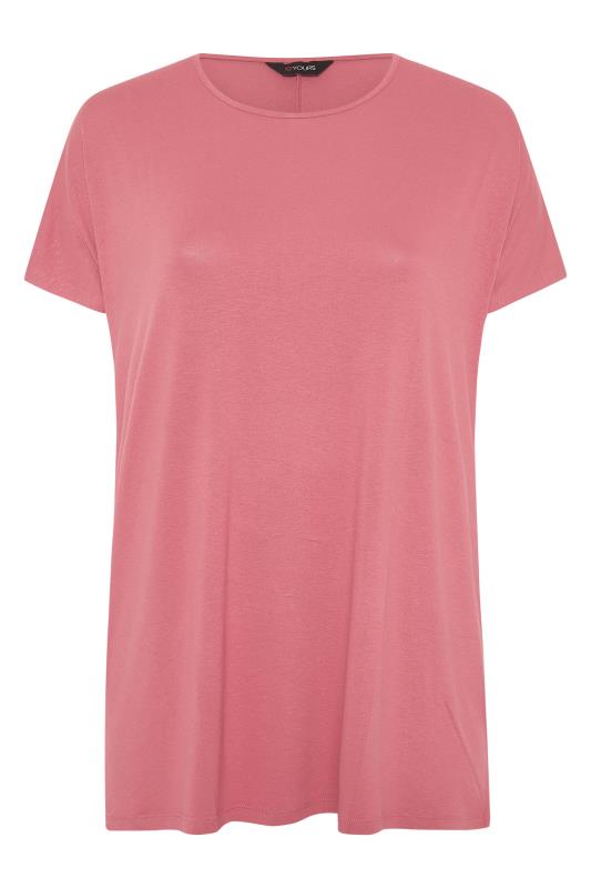 Curve Pink Dipped Hem Short Sleeved T-Shirt_F.jpg