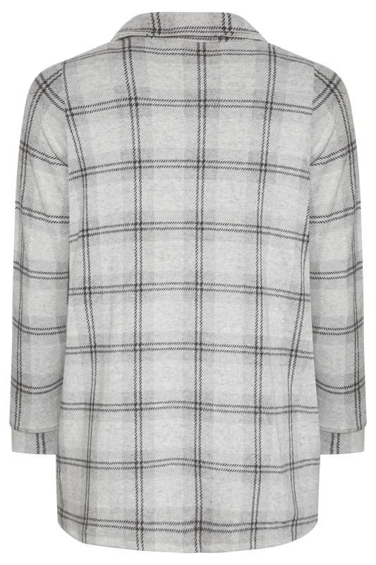 Plus Size Grey Check Print Shacket | Yours Clothing 8