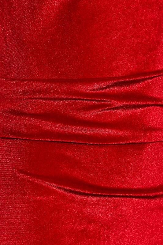 LTS Tall Women's Red Cowl Neck Velvet Midi Dress | Long Tall Sally 5