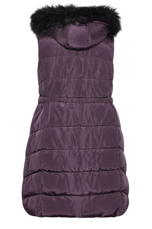 YOURS Curve Plus Size Purple Padded Midi Gilet | Yours Clothing  7