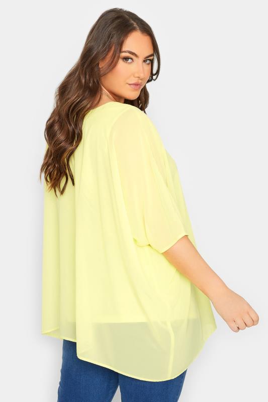 YOURS LONDON Plus Size Curve Yellow Cape Top | Yours Clothing 3
