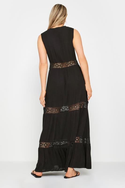 LTS Tall Womens Black Crochet Maxi Dress | Long Tall Sally 3
