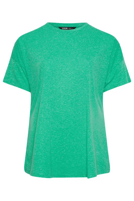 YOURS Plus Size Green Oversized Linen T-Shirt | Yours Clothing 5