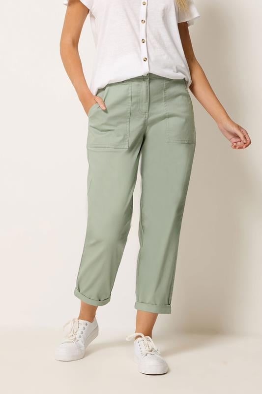  M&Co Sage Green Twill Carpenter Trousers