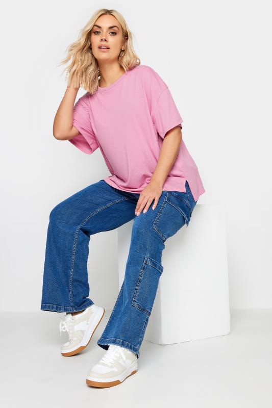 LIMITED COLLECTION Plus Size Pink Step Hem Top | Yours Clothing 4