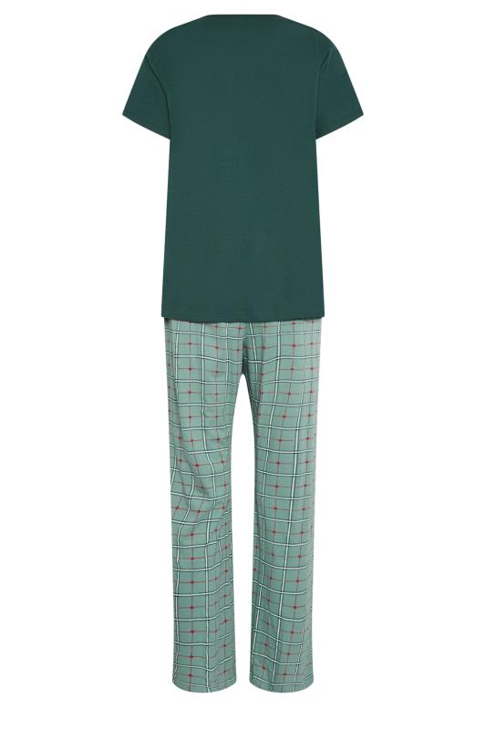 LTS Tall Green Check Print Pyjama Set | Long Tall Sally  7