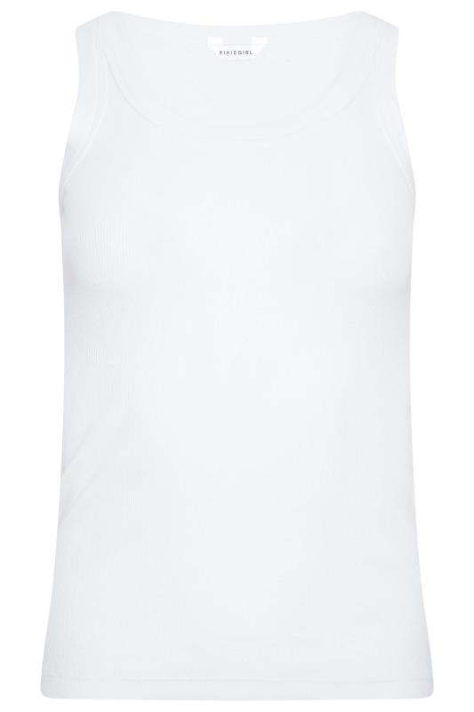 Petite White Ribbed Vest Top | PixieGirl 4