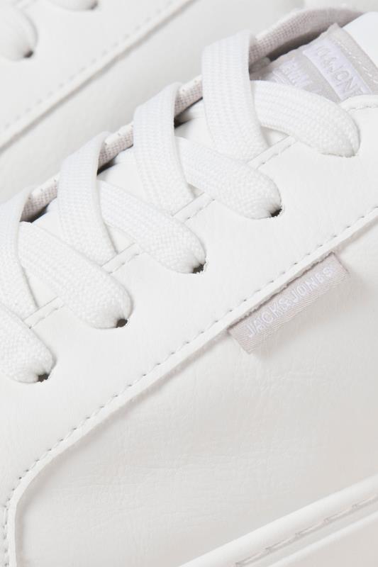 JACK & JONES White Anthracite Faux Leather Trainers | BadRhino 5