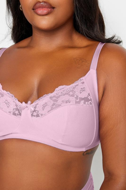 YOURS Plus Size 2 PACK Pink & White Non-Padded Non-Wired Bras | Yours Clothing 7