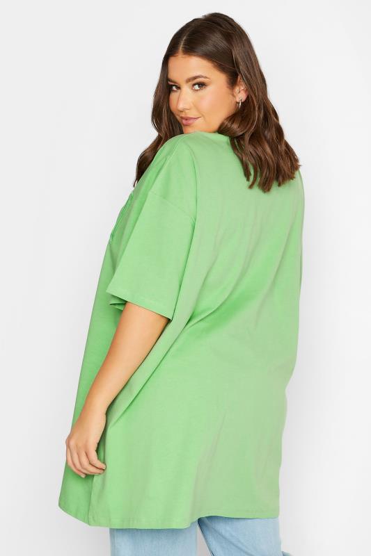 YOURS Curve Plus Size 2 PACK White & Green 'Miami' Tunic T-Shirts | Yours Clothing  4