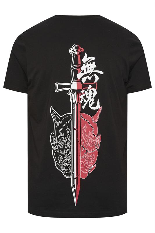 BadRhino Big & Tall Black Extra Long Japanese Sword Graphic T-Shirt | BadRhino 7