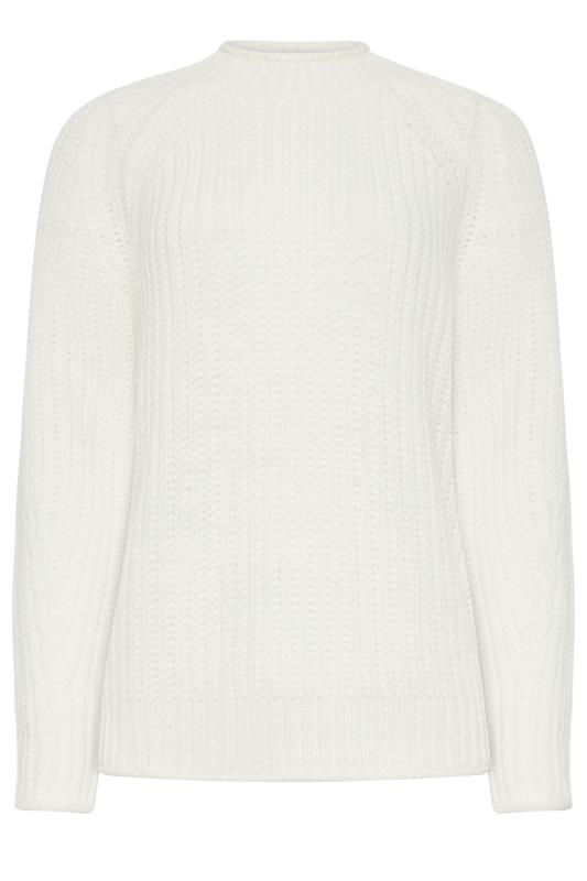 LTS Tall Women's Ivory White High Neck Knit Jumper | Long Tall Sally 7