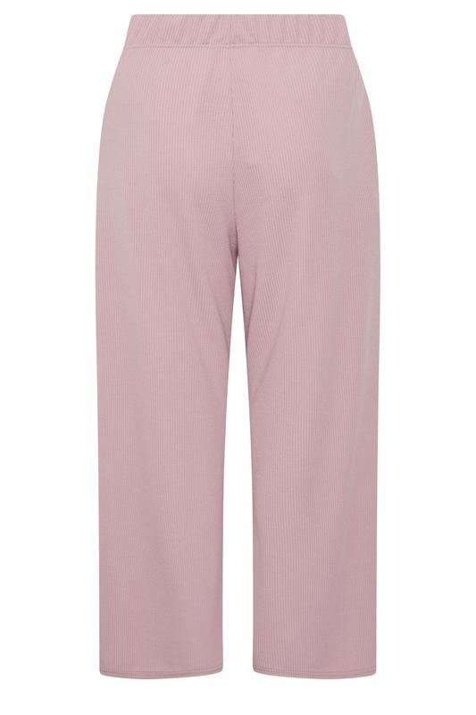 LIMITED COLLECTION Plus Size Pink Crinkle Wide Leg Trousers | Yours Clothing 6