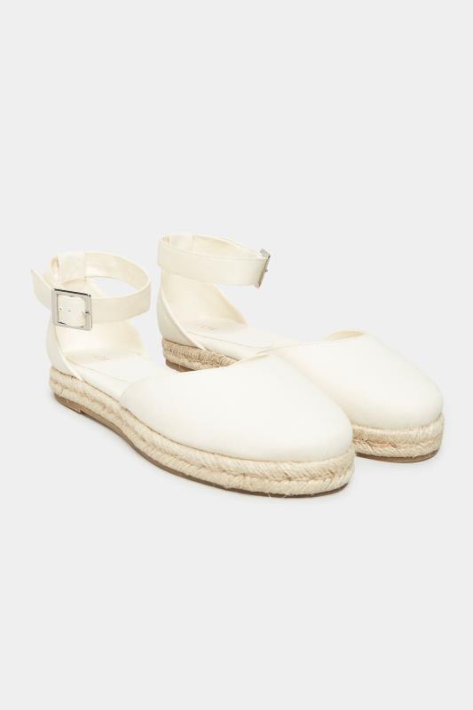 LTS White Closed Toe Espadrilles In Standard Fit | Long Tall Sally  2