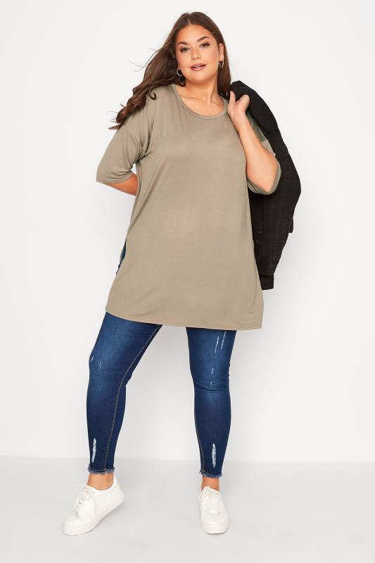 Curve Brown Oversized T-Shirt 2