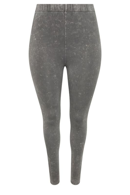 YOURS Plus Size Grey Acid Wash Leggings | Yours Clothing 5