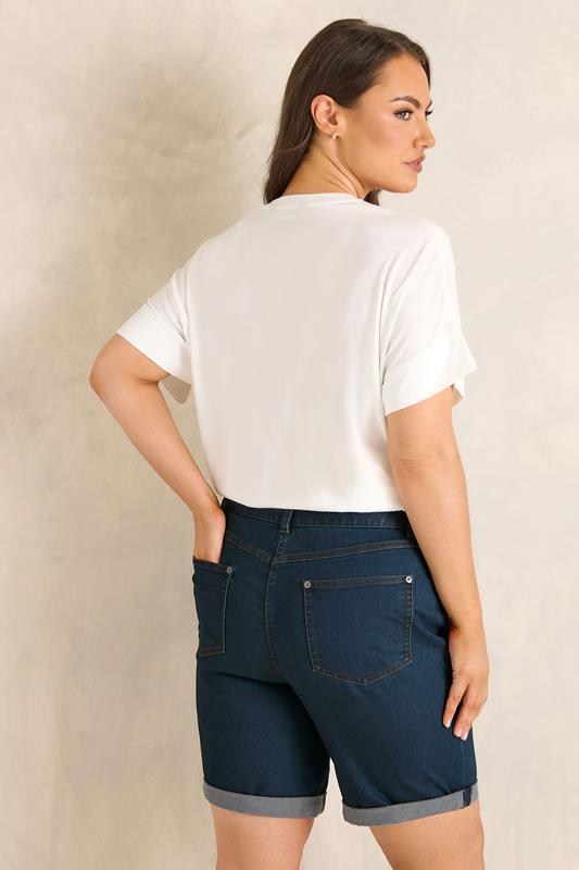 EVANS Plus Size Curve Fit Indigo Blue Denim Shorts | Evans 2