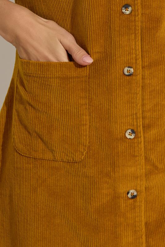 M&Co Orange Cord Button Through Pinafore Dress | M&Co  5