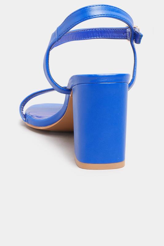 LIMITED COLLECTION Cobalt Blue Block Heel Sandal In Wide E fit & Wide EEE fit | Yours Clothing 4