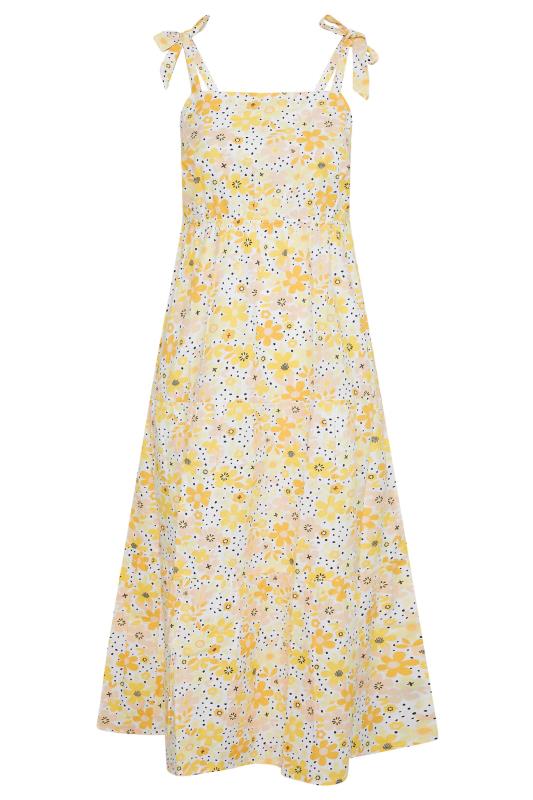 LIMITED COLLECTION Curve Yellow Retro Floral Tiered Strappy Sundress 6
