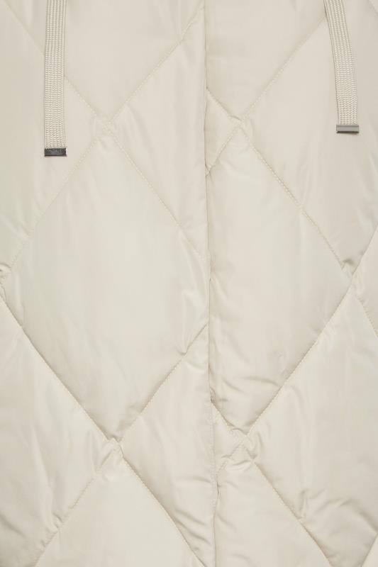 YOURS Plus Size Ivory White Diamond Quilted Midi Gilet | Yours Clothing 7